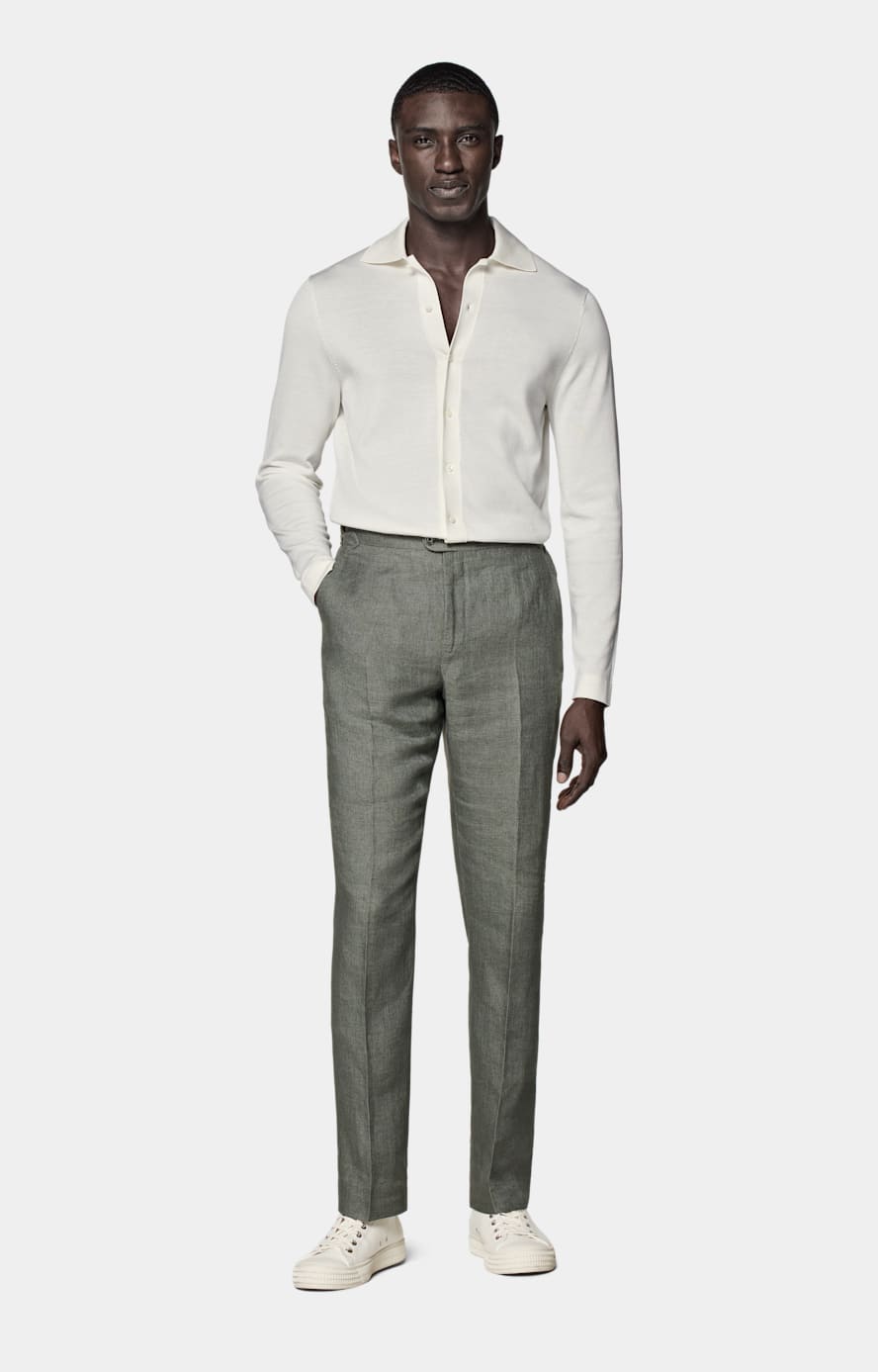 Off-White Long Sleeve Polo Cardigan