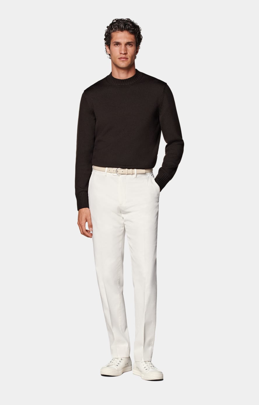 Girocollo Merino marrone scuro
