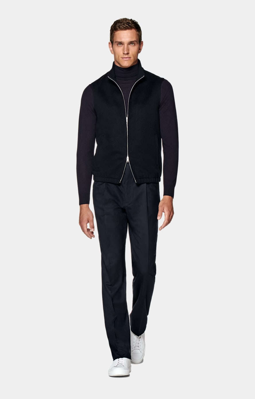 Navy Zip Vest
