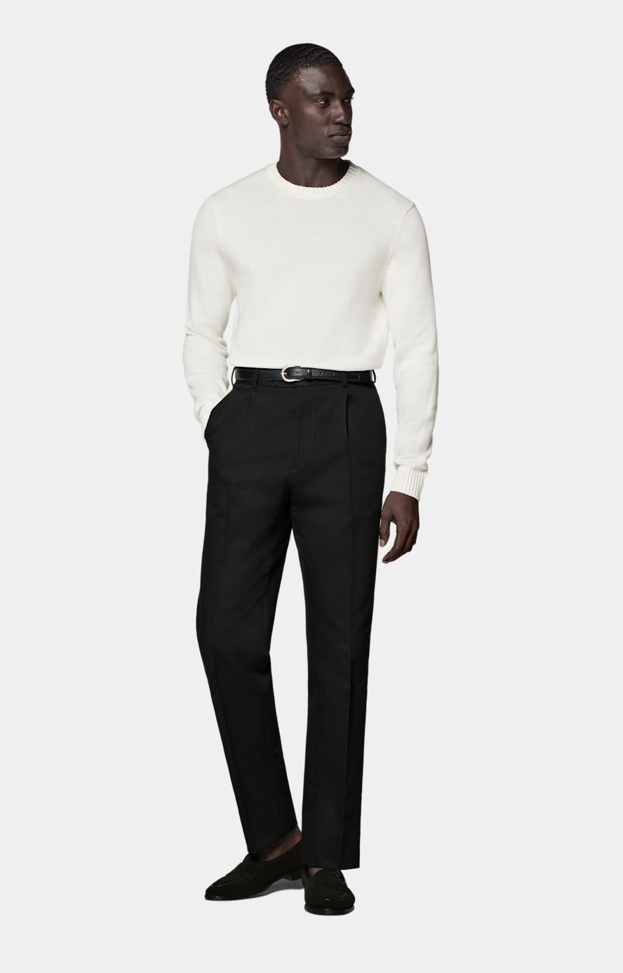 Herringbone wide leg trousers outlet