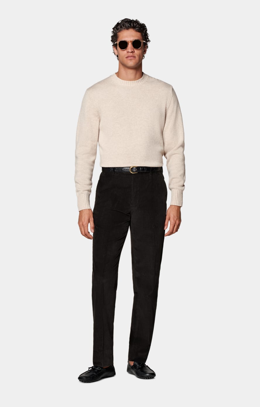 Sand Crewneck in Pure Mongolian Cashmere | SUITSUPPLY | SUITSUPPLY The  Netherlands