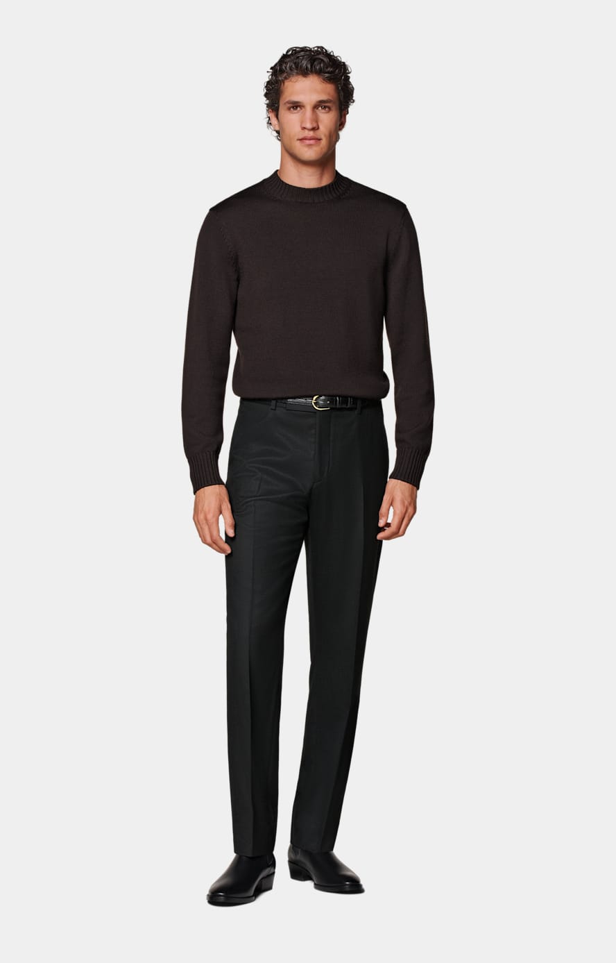 Black Straight Leg Suit Trousers