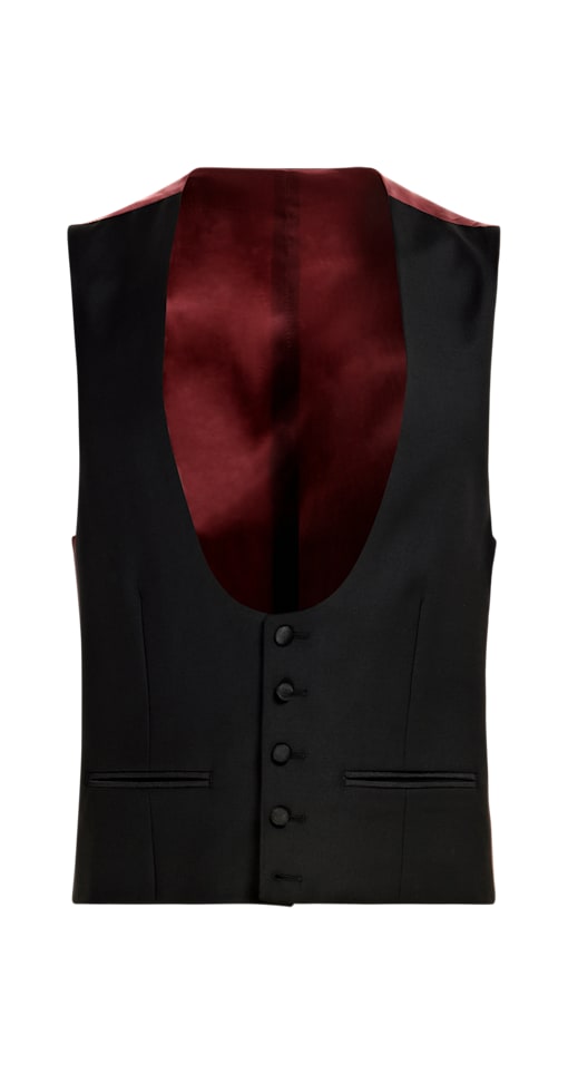 SUITSUPPLY  Black Tuxedo Waistcoat