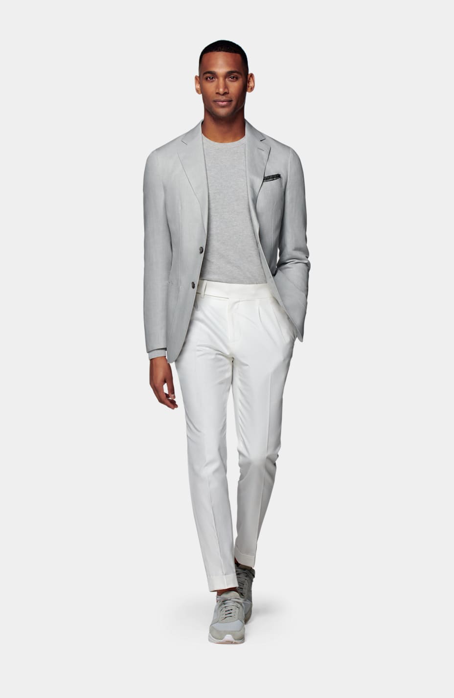 Linen trousers Jigsaw Grey size 12 UK in Linen - 25014381