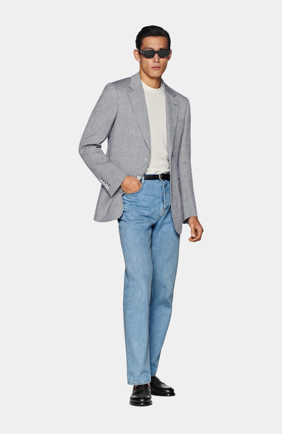 Navy new arrivals herringbone blazer