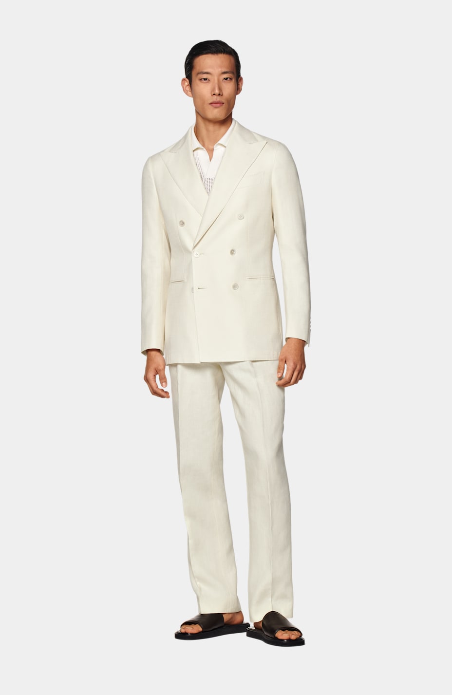 Off White Havana Dinner Jacket in Cotton Silk SUITSUPPLY China