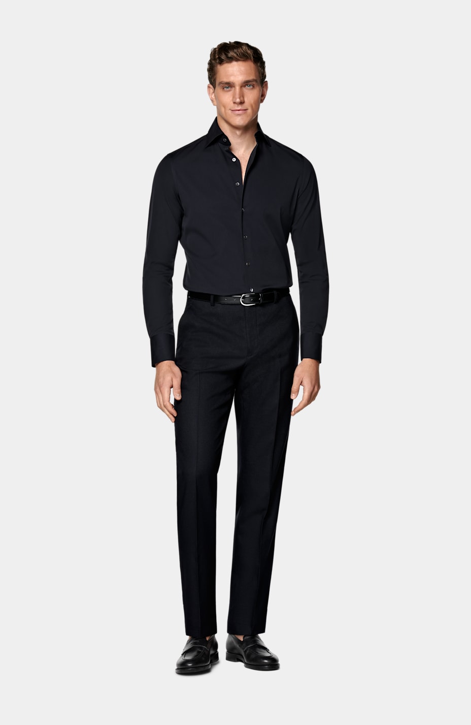 Navy Poplin Extra Slim Fit Shirt