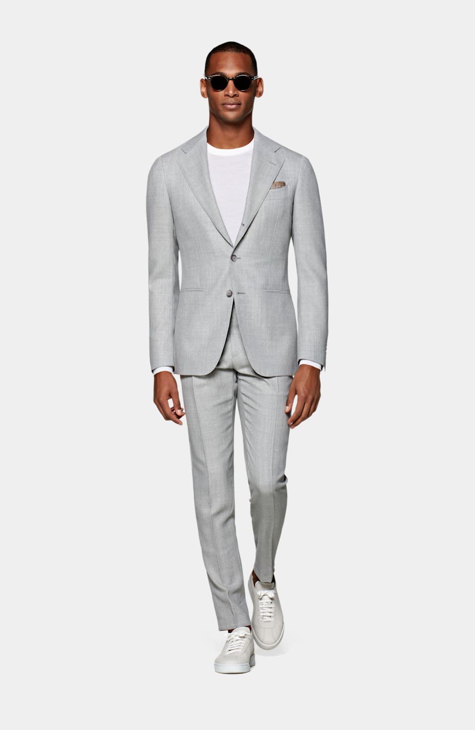 Grey Linen Suit Jacket with White Pants