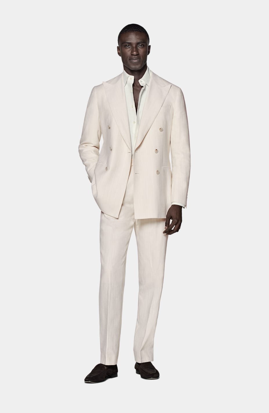 Off white pinstripe best sale suit