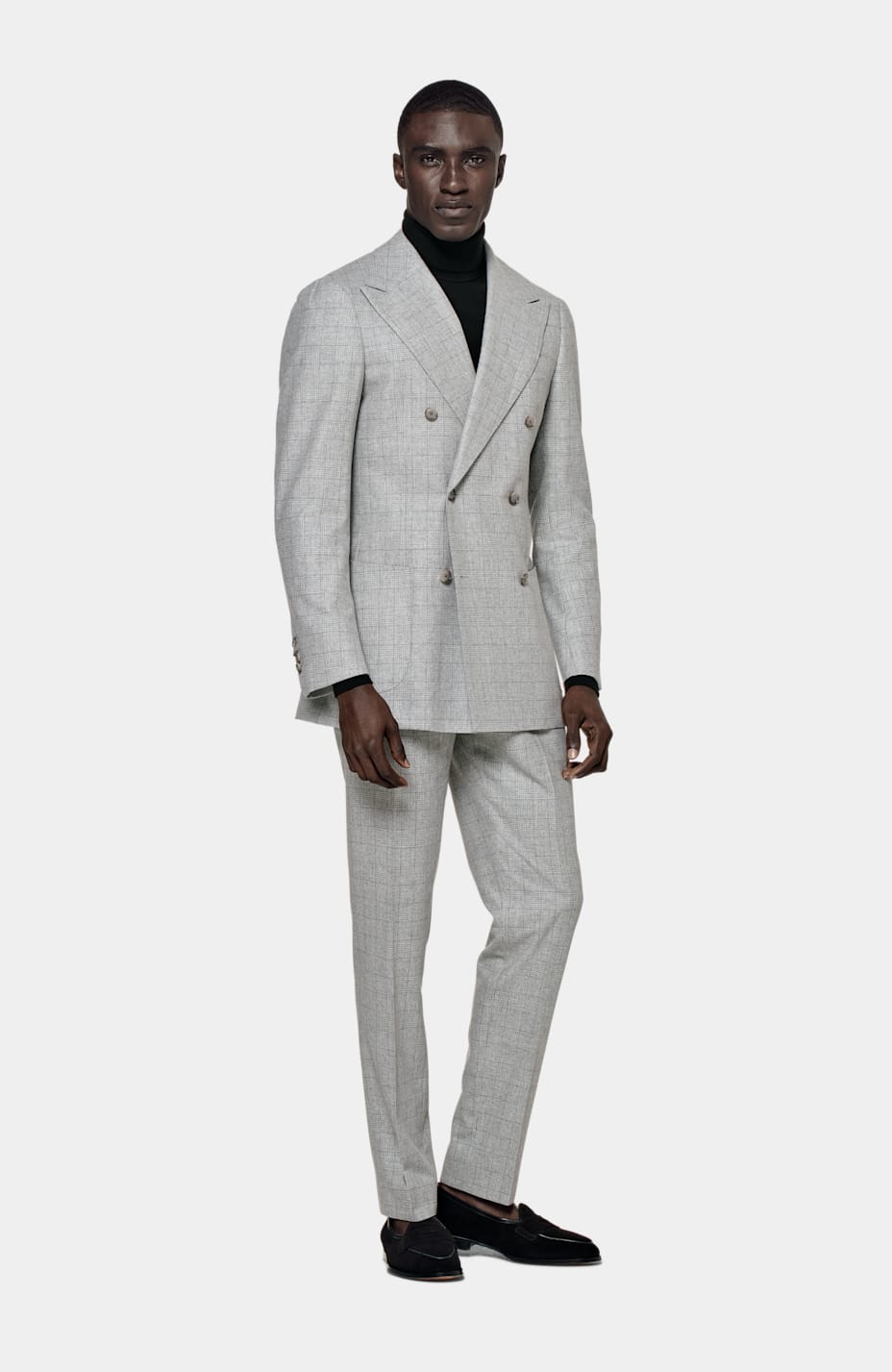 Light Grey Checked Havana Suit