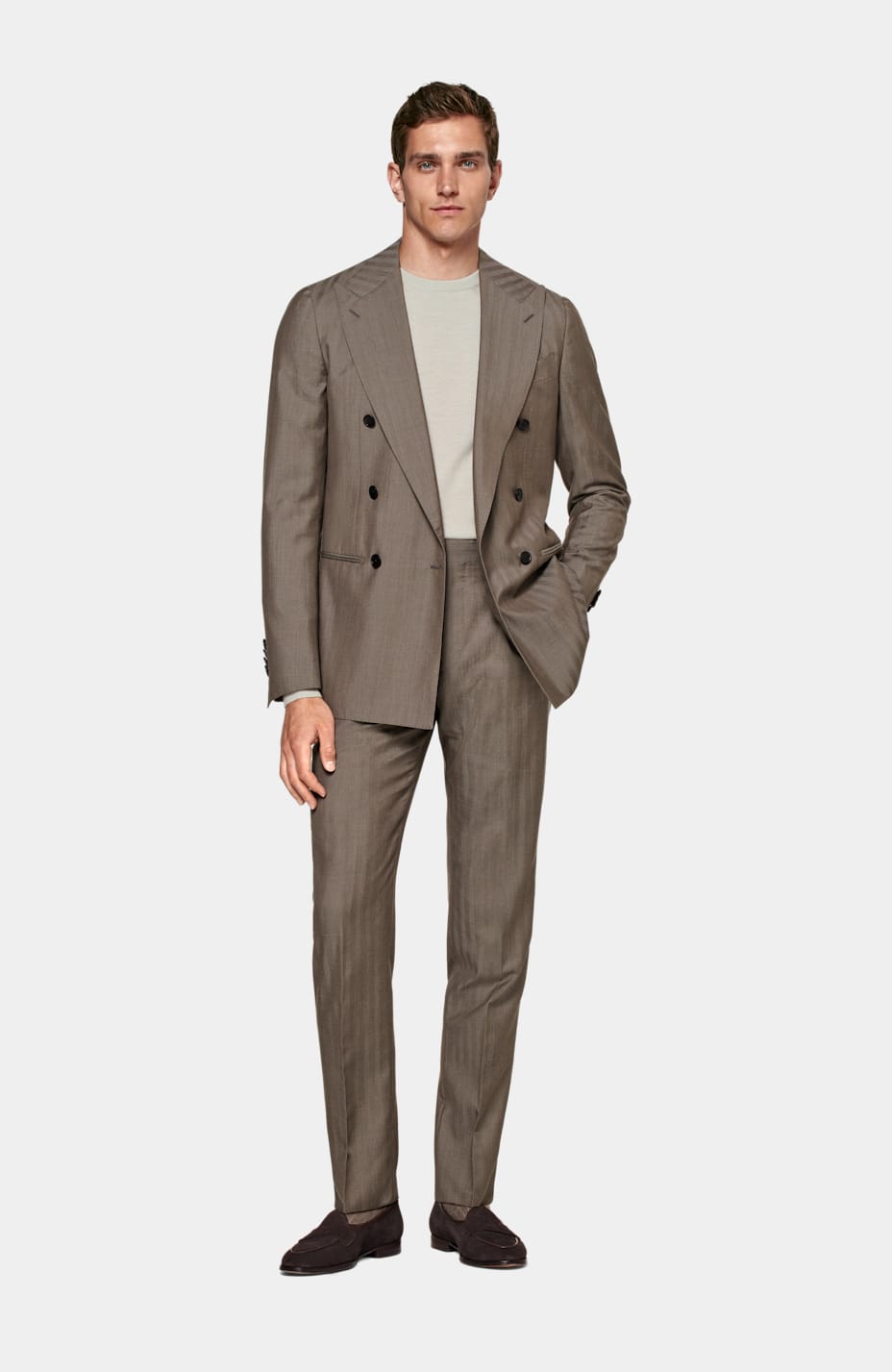 Timeless Twill Wool Suiting - Earthy Taupe