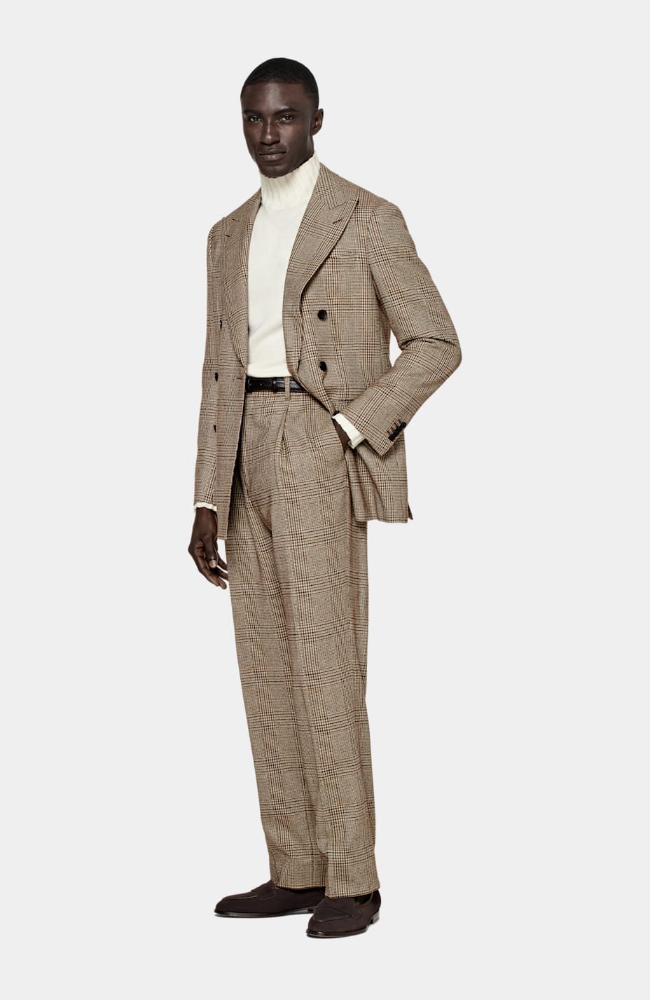Mid Brown Checked Havana Suit