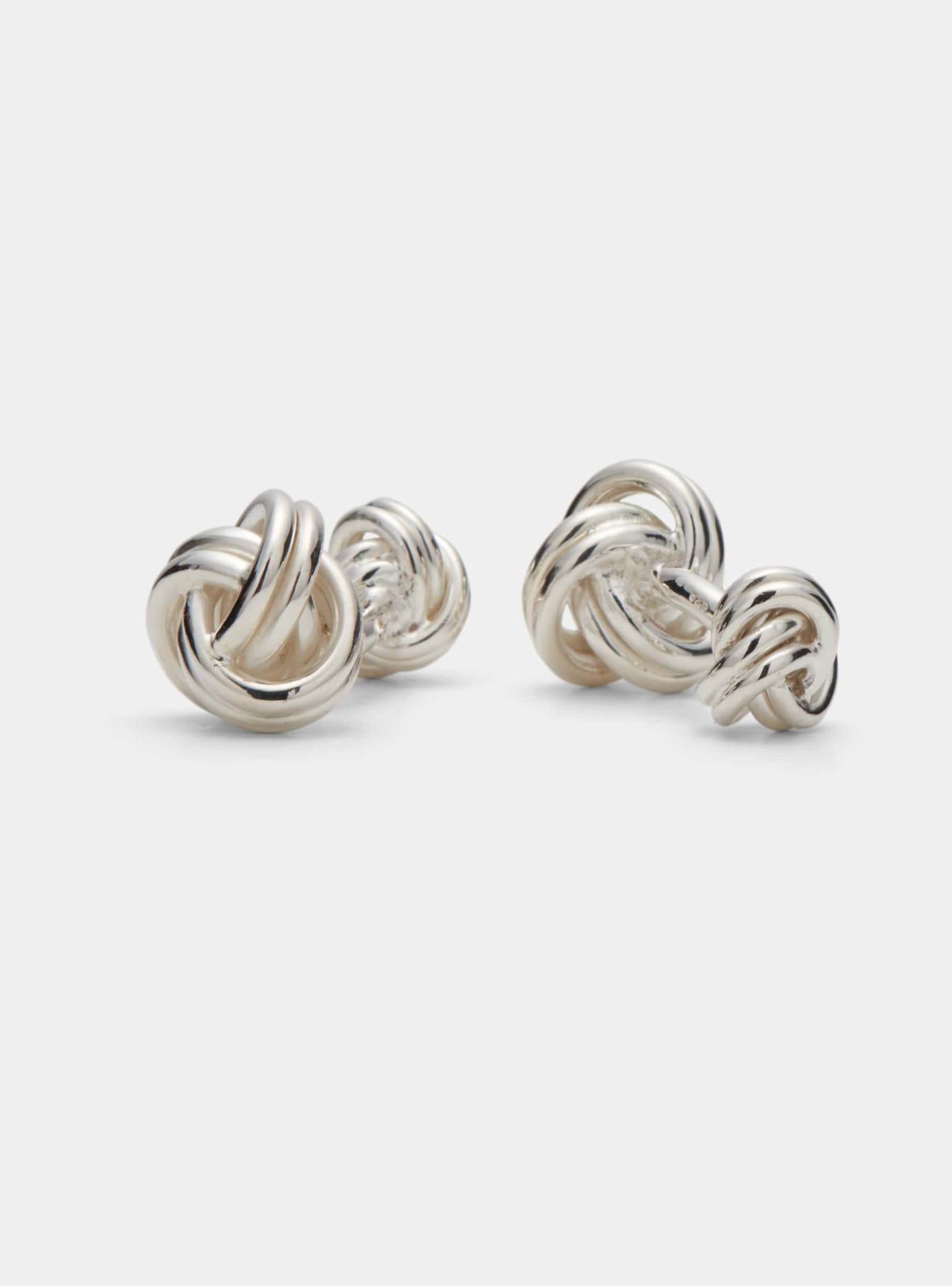 Knotted sterling silver cufflinks