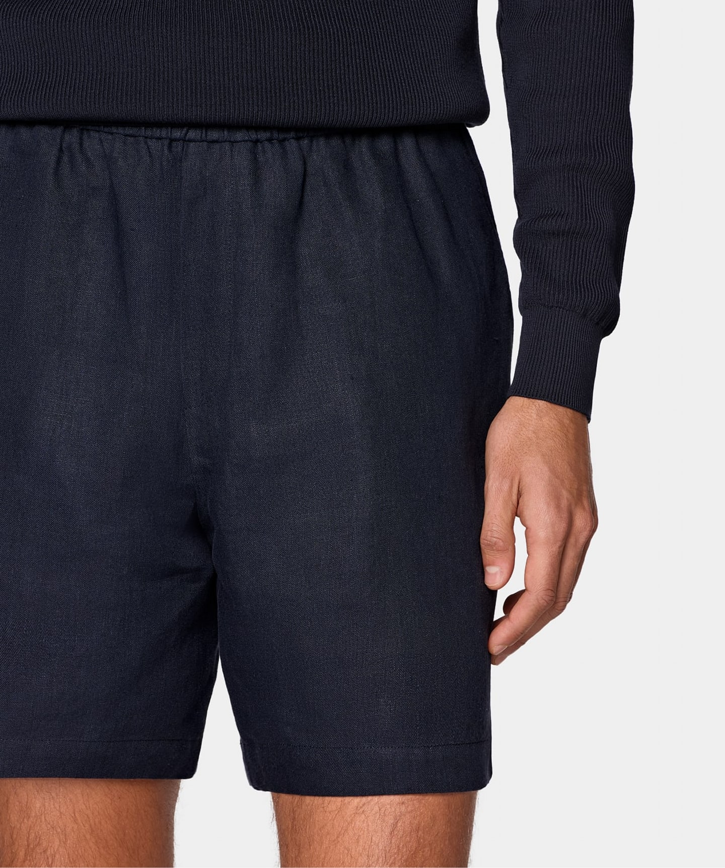 Navy Straight Leg Shorts