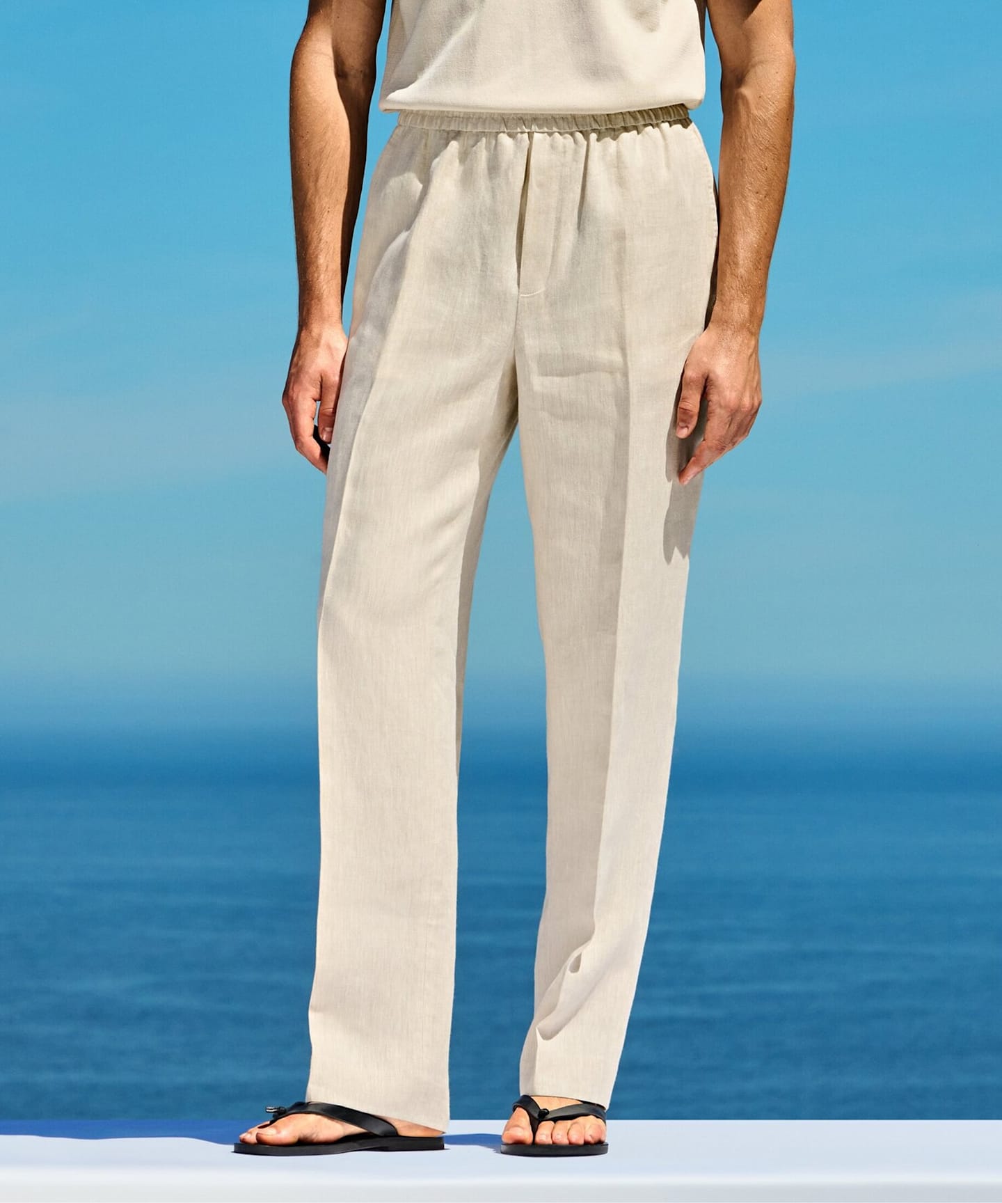 Light Brown Wide Leg Straight Trousers