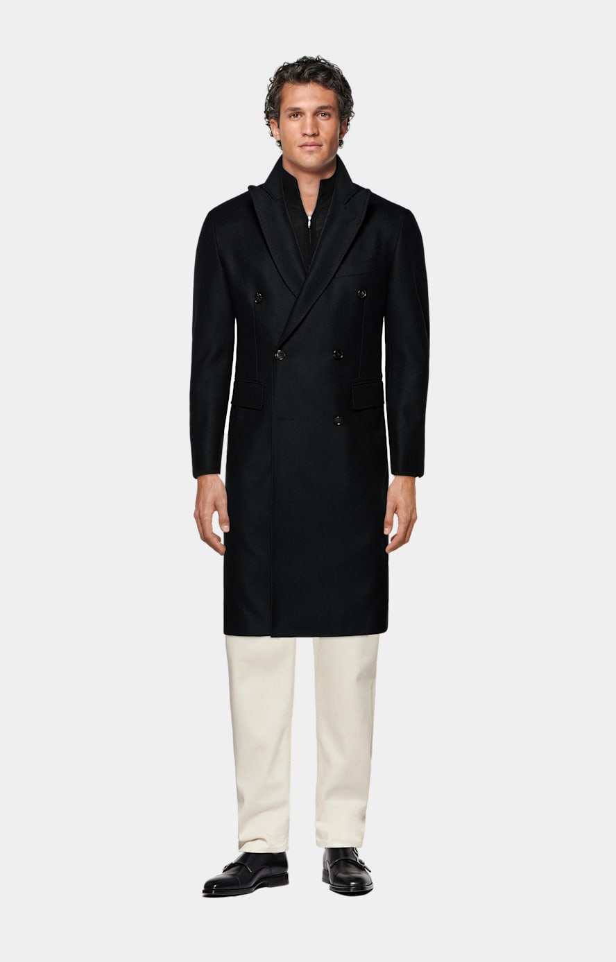 Black single discount breasted formal coat