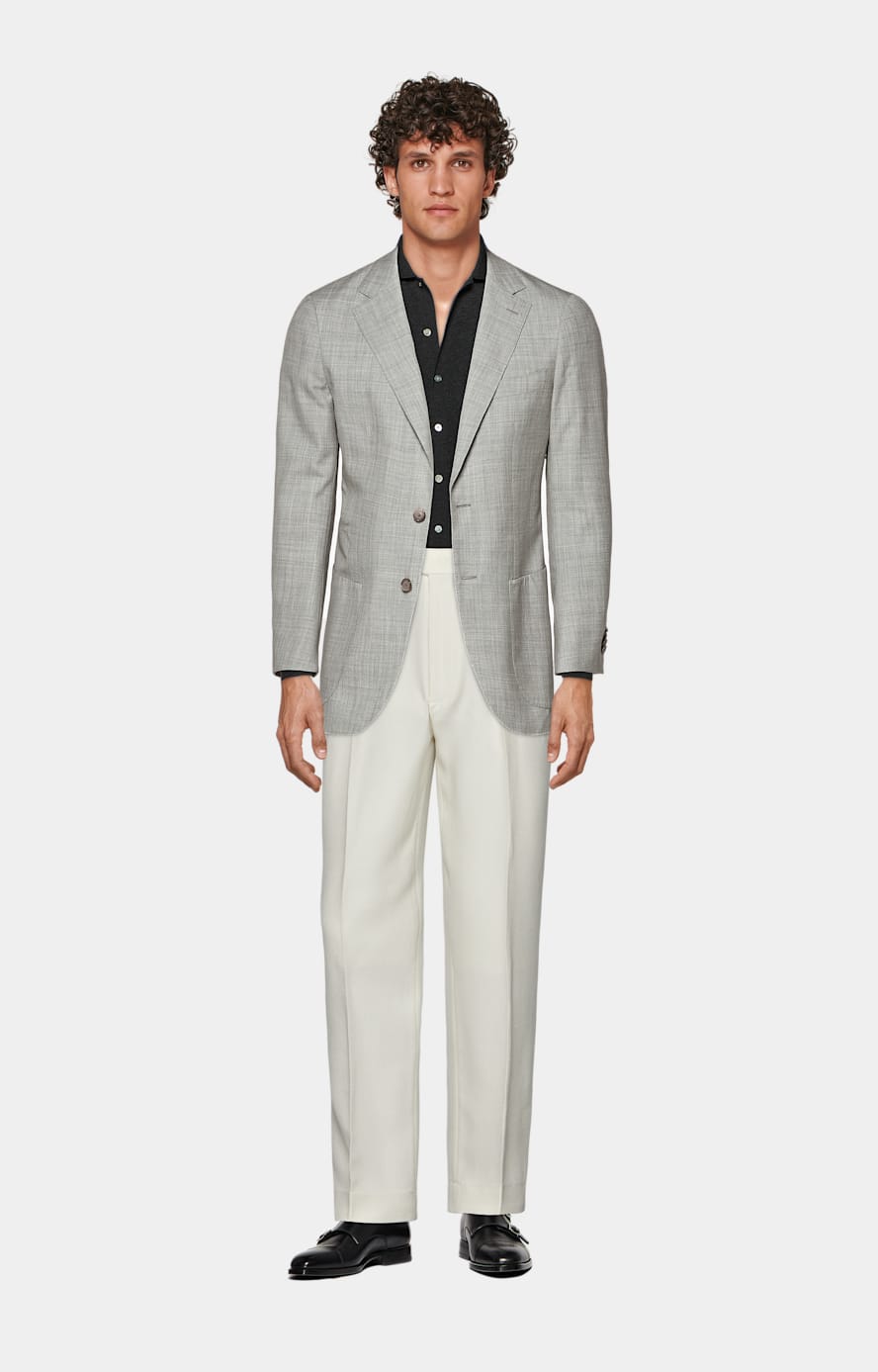 Off-White Pleated Mira Pants in Pure 4-Ply Traveller Wool | SUITSUPPLY ...