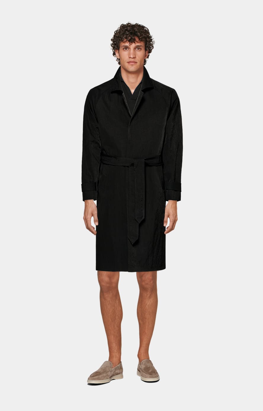 Black Belted Trench Coat