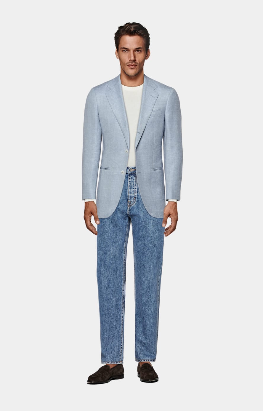 Mid Blue Straight Leg Jeans