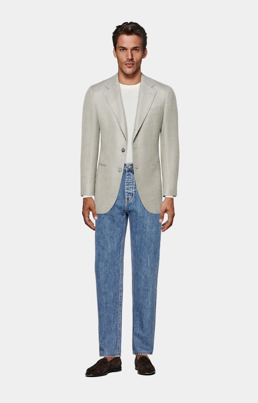 Mid Blue Straight Leg Jeans