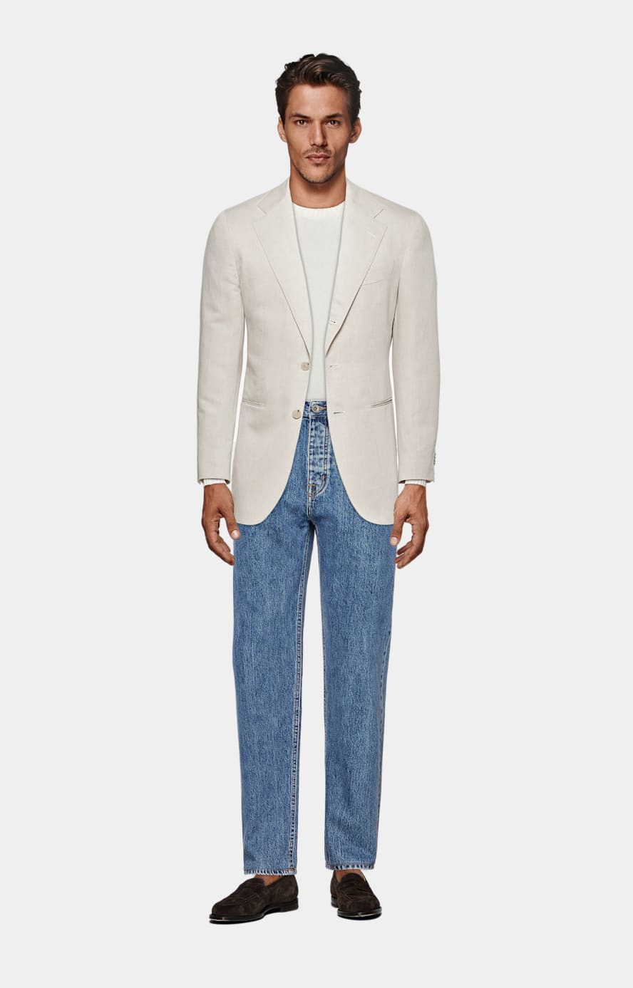 Mid Blue Straight Leg Jeans