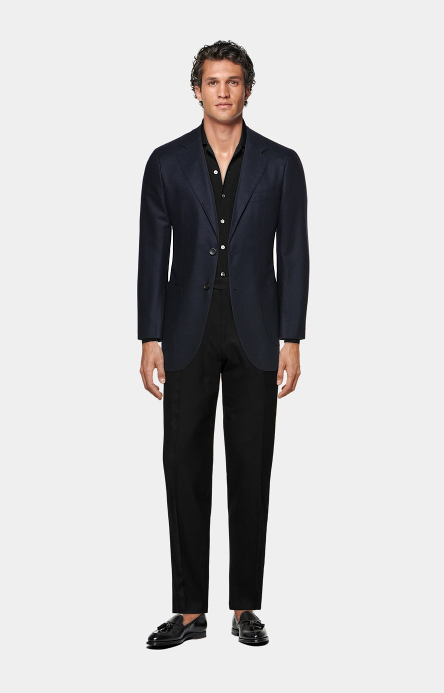 Navy Havana Blazer in Circular Wool Flannel SUITSUPPLY Belgium