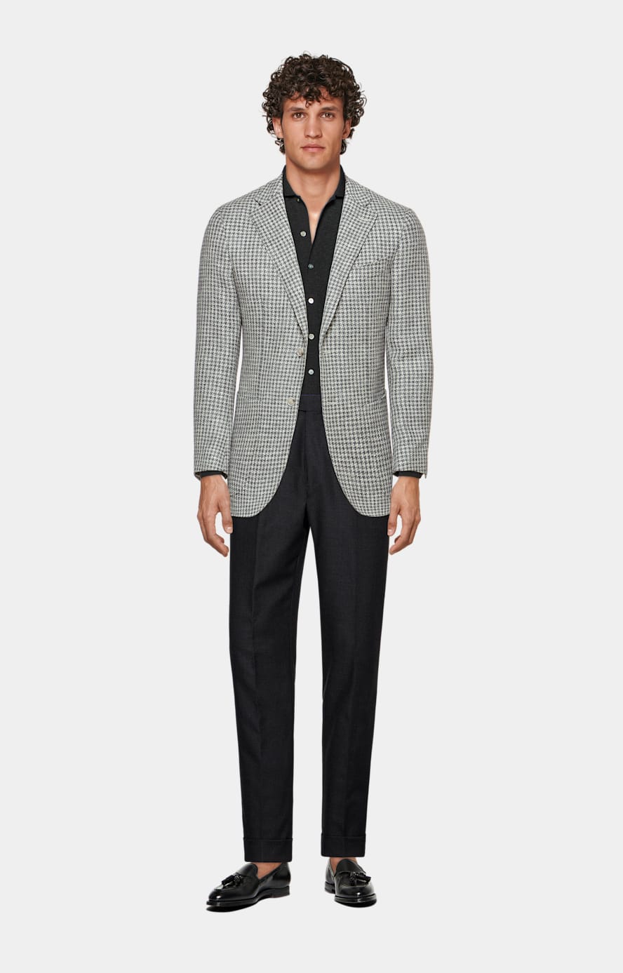 Dark Grey Long Sleeve Polo Cardigan