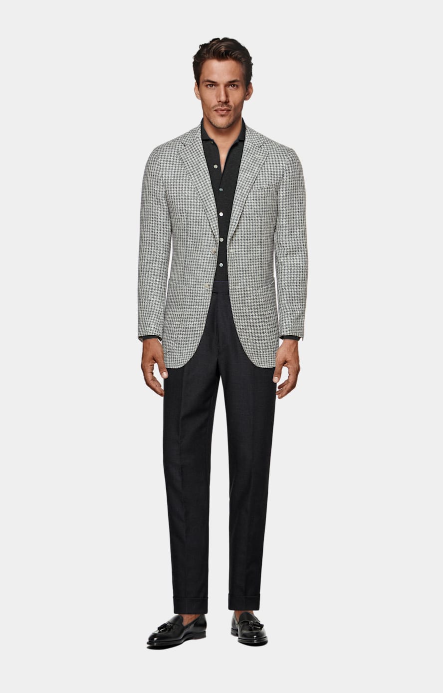 Dark Grey Long Sleeve Polo Cardigan