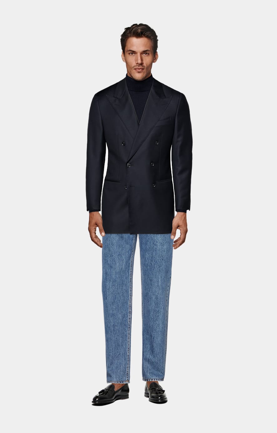 Navy Tailored Fit Havana Suit Jacket