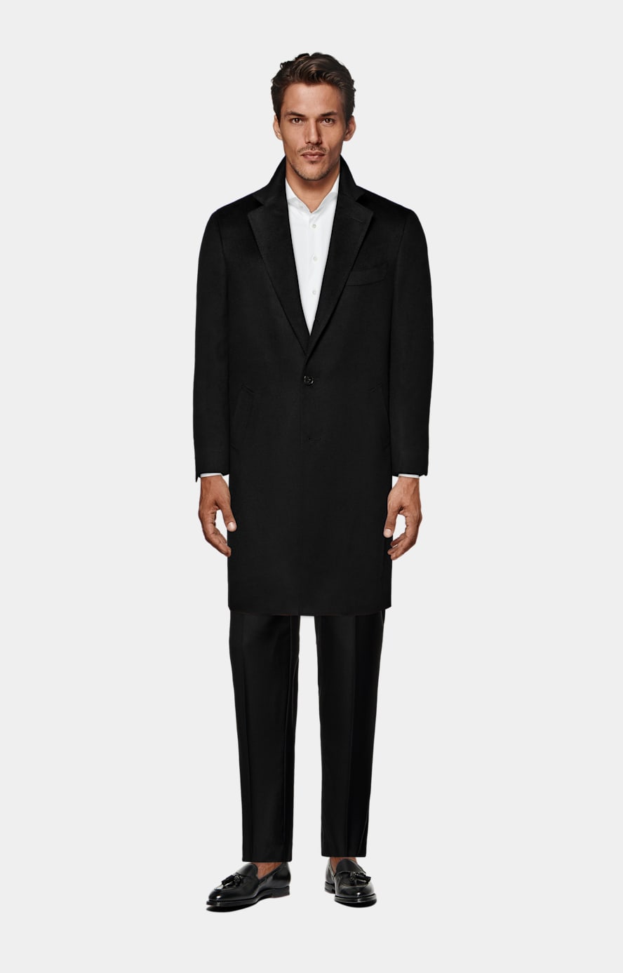 Black Slim Leg Straight Suit Trousers