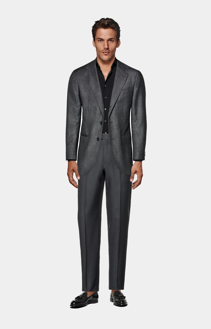 Black Poplin Tailored Fit Shirt