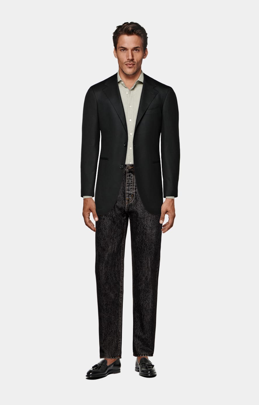 Black Relaxed Fit Roma Suit Jacket