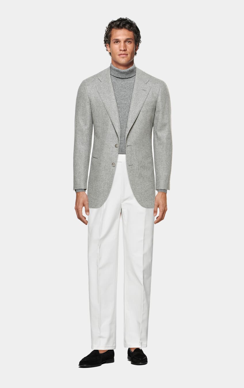 Grey hot sale turtleneck suit