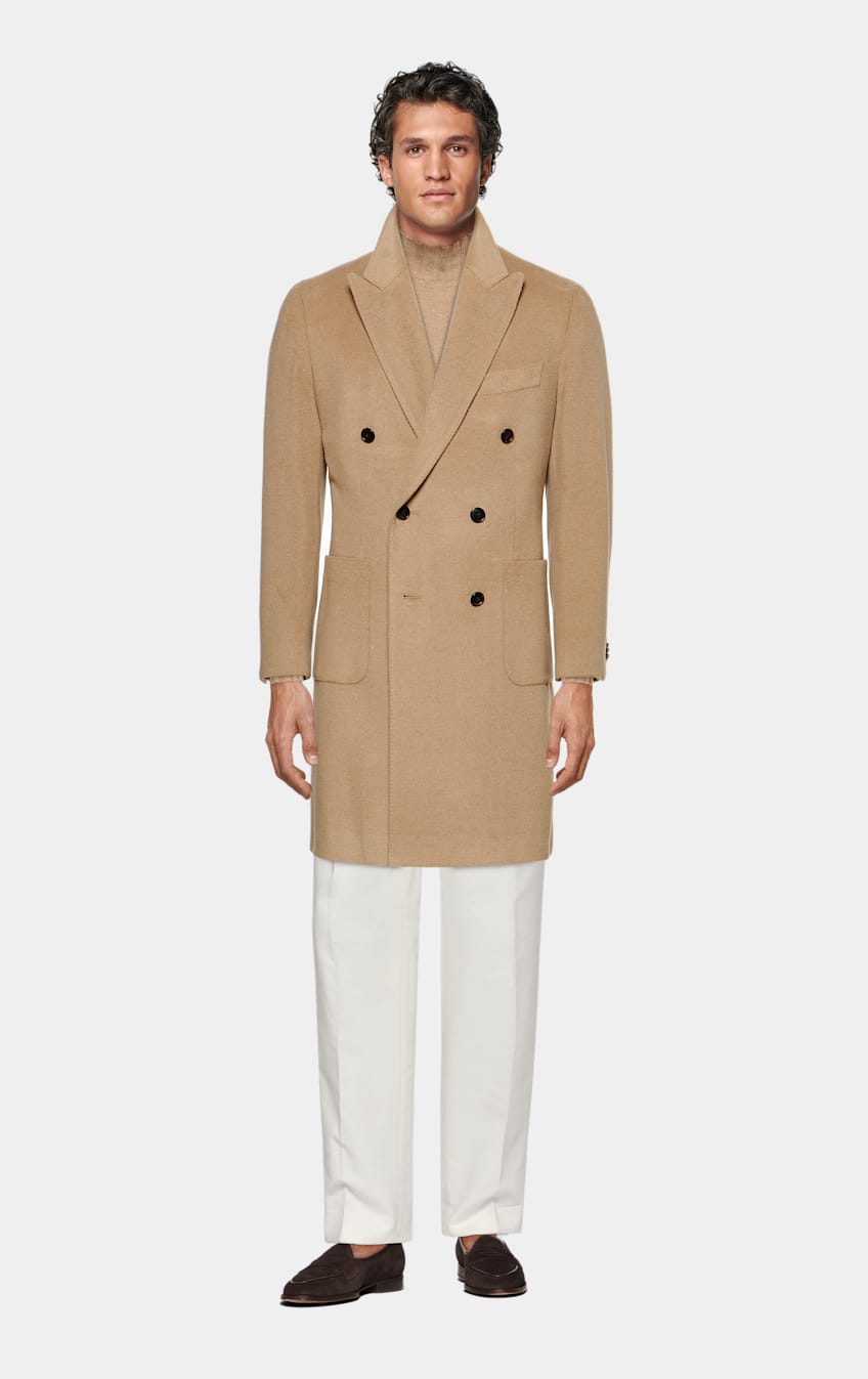 Overcoat top mens camel
