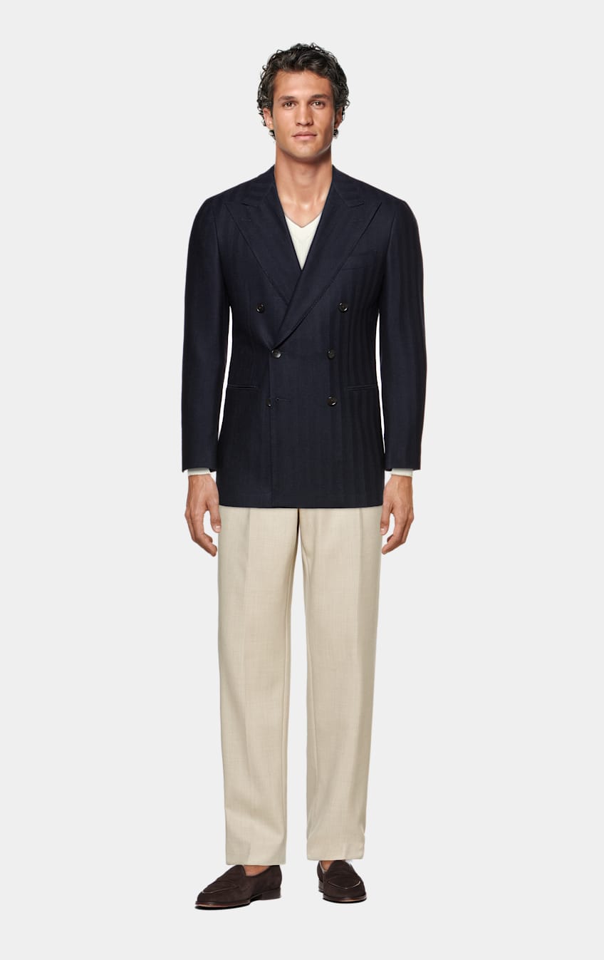Navy Herringbone Havana Blazer in Pure S130's Wool SUITSUPPLY US