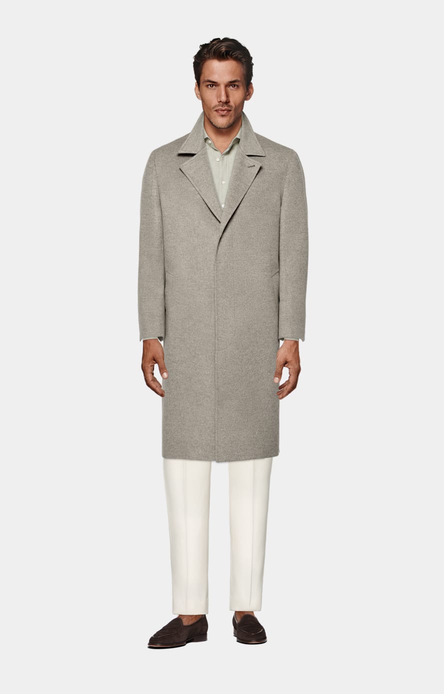 Manteau long vert clair
