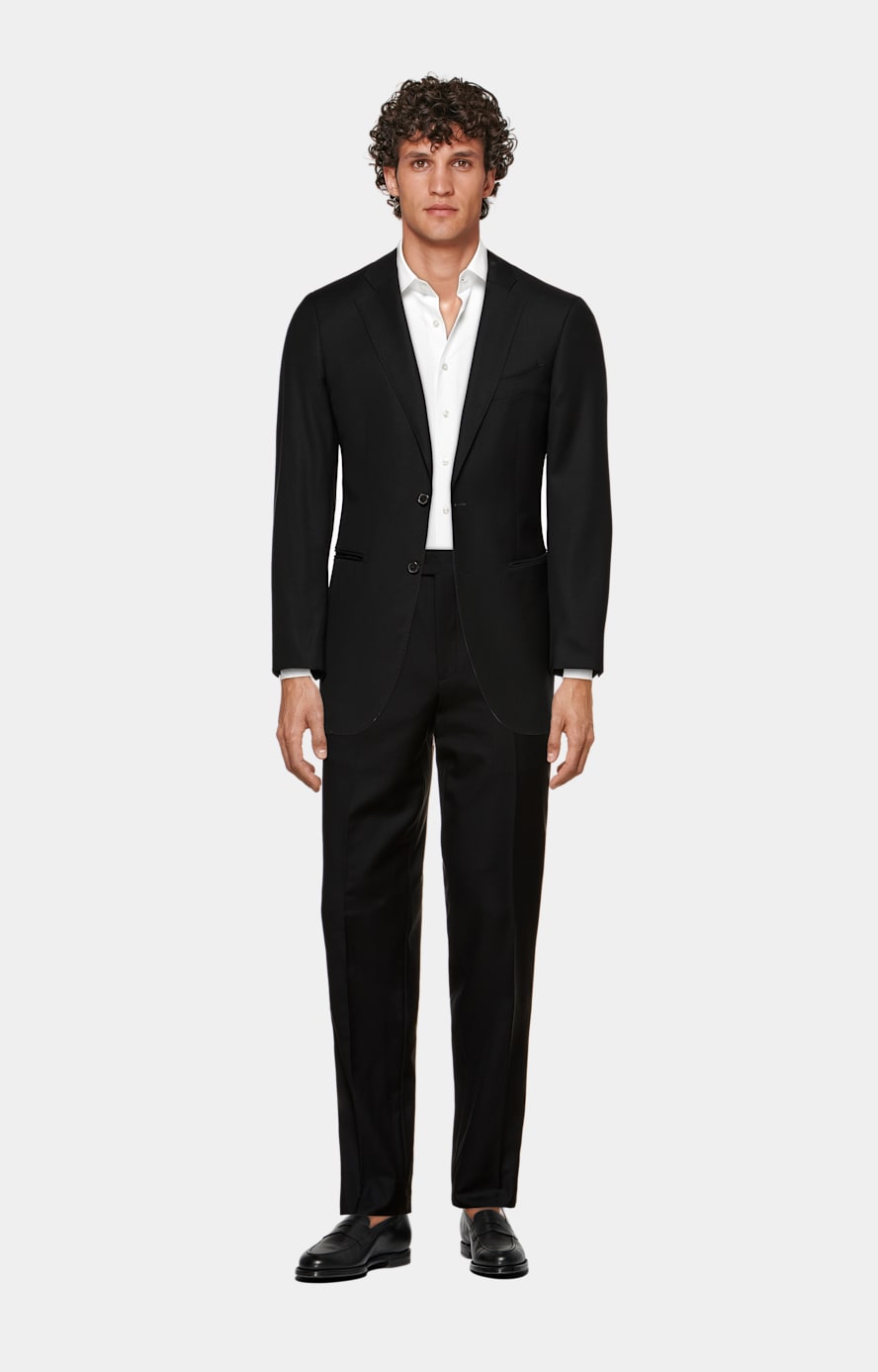 Black Brescia Suit Trousers
