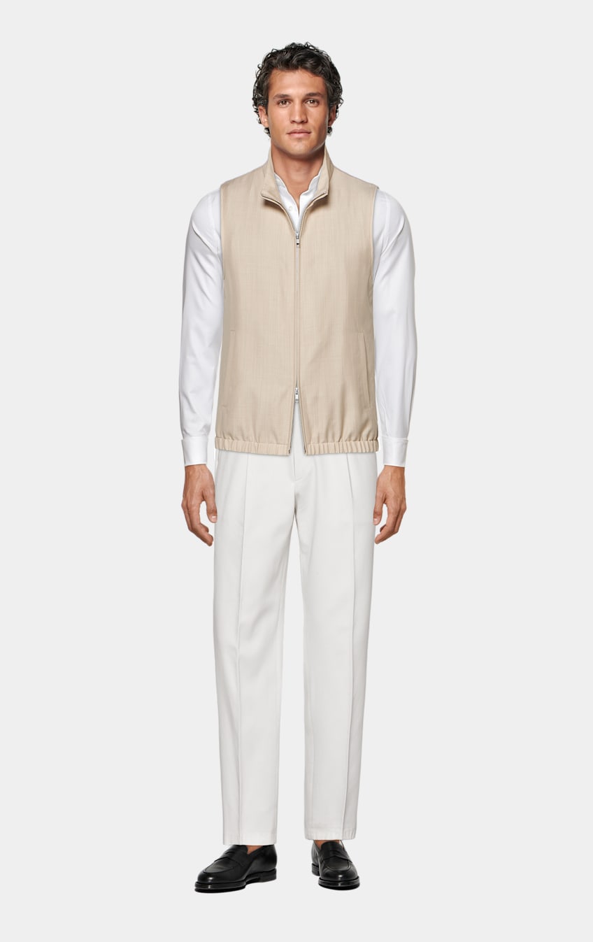 White Double Cuff Slim Fit Shirt in Egyptian Cotton SUITSUPPLY