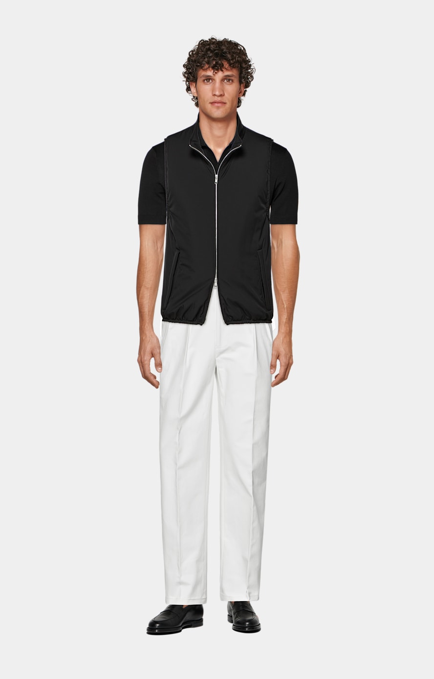 Black Buttonless Polo