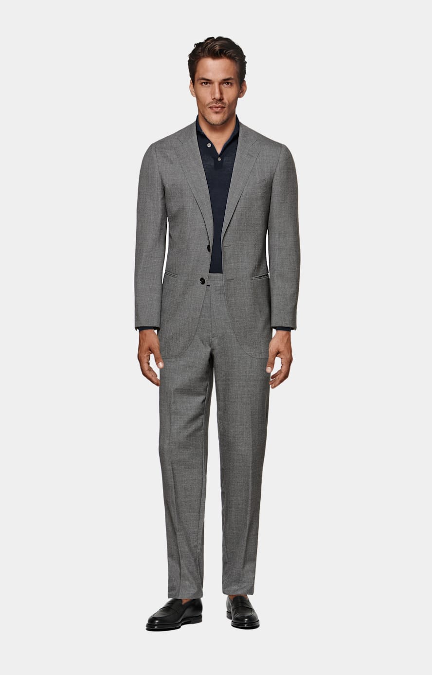 Mid Grey Perennial Tailored Fit Lazio Suit