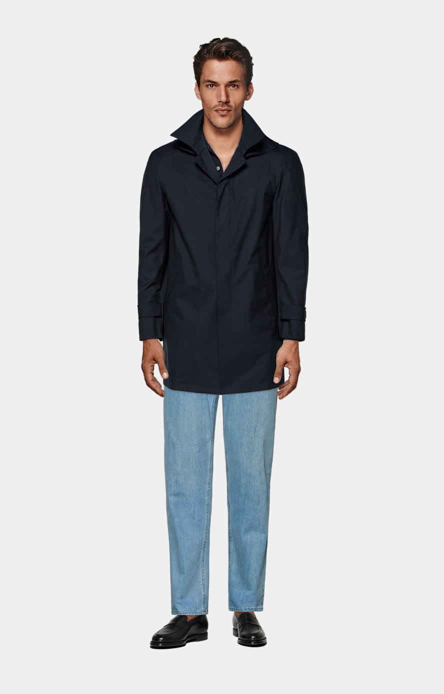 Giacca Havana navy a quadri tailored fit