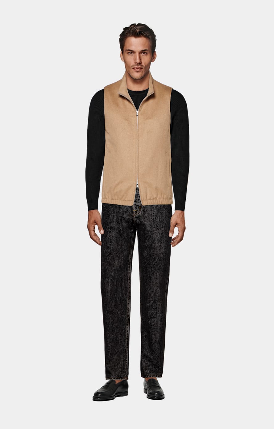 Smanicato marrone con zip