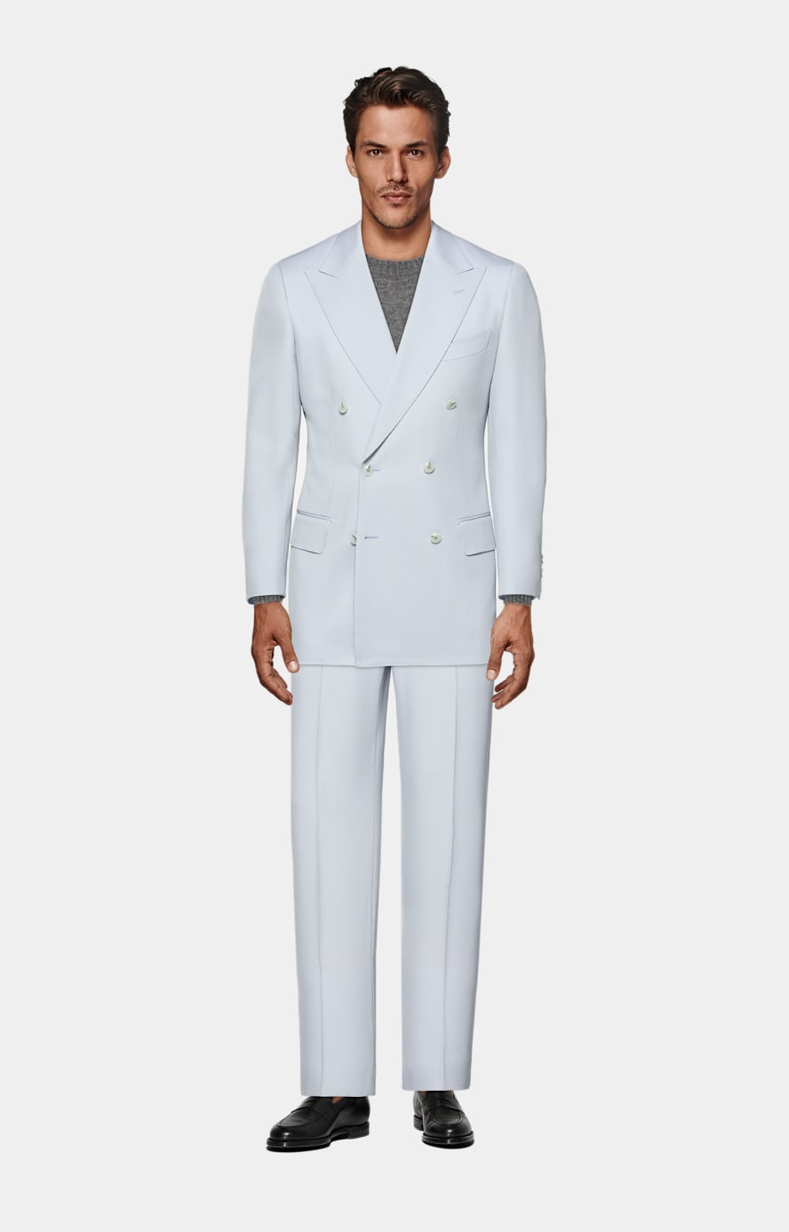 Light Blue Tailored Fit Milano Suit
