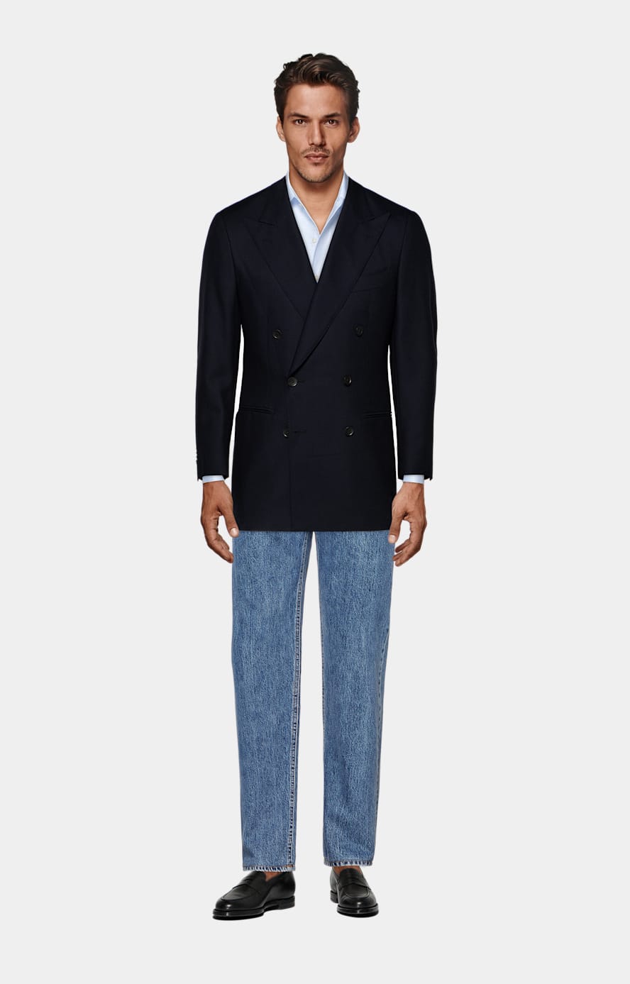 Chemise coupe Slim à col classique d'une seule pièce bleu clair