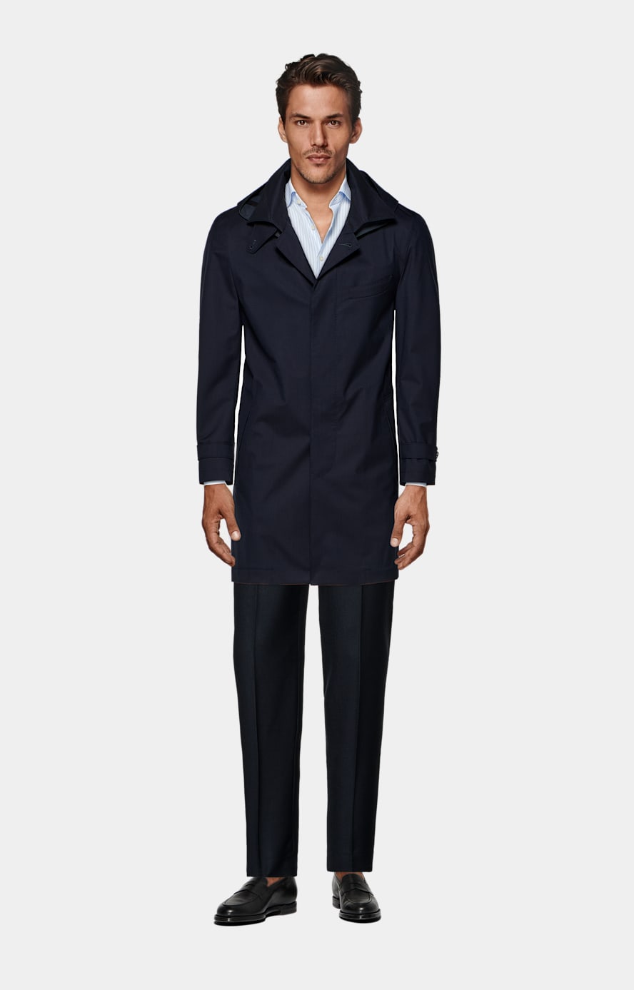 Popeline Hemd hellblau gestreift Slim Fit