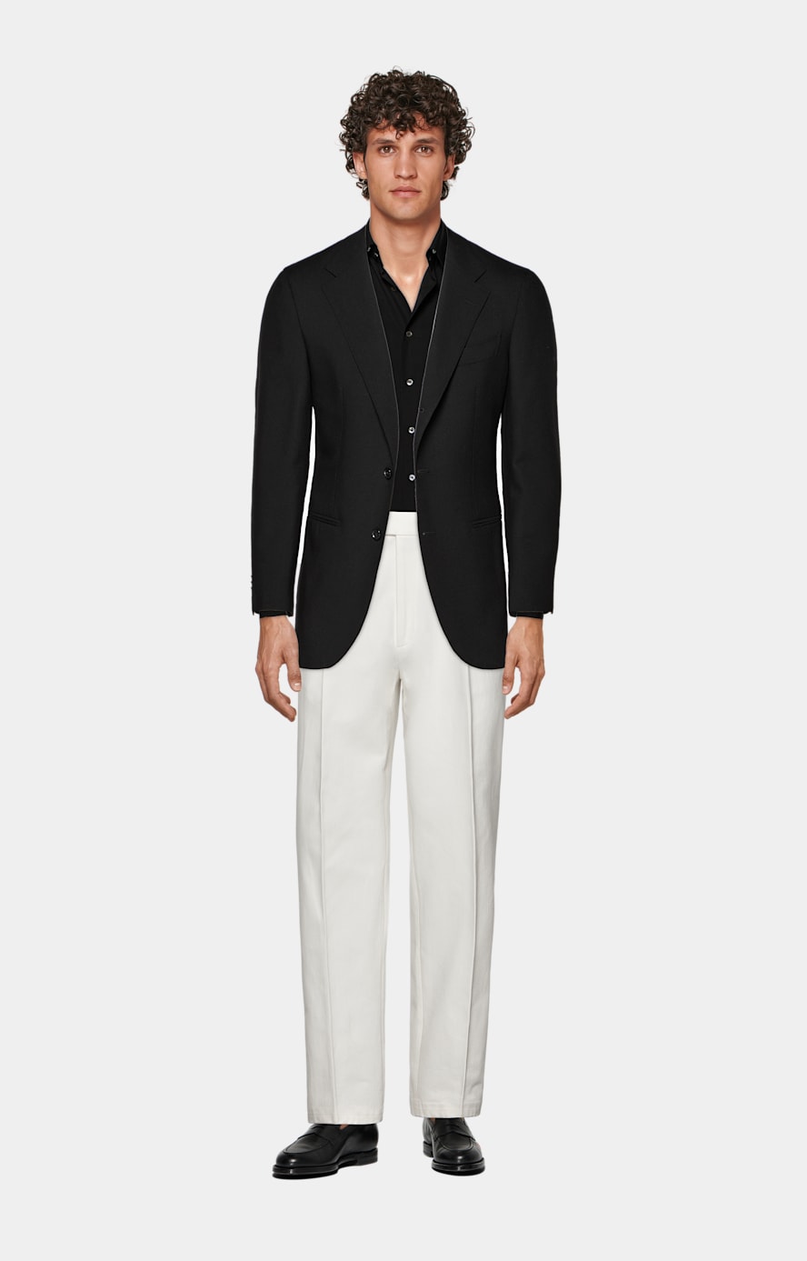 Off-White Wide Leg Straight Trousers
