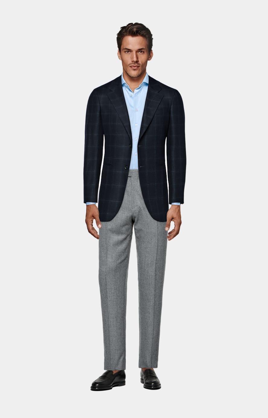 Light Blue Twill Tailored Fit Shirt