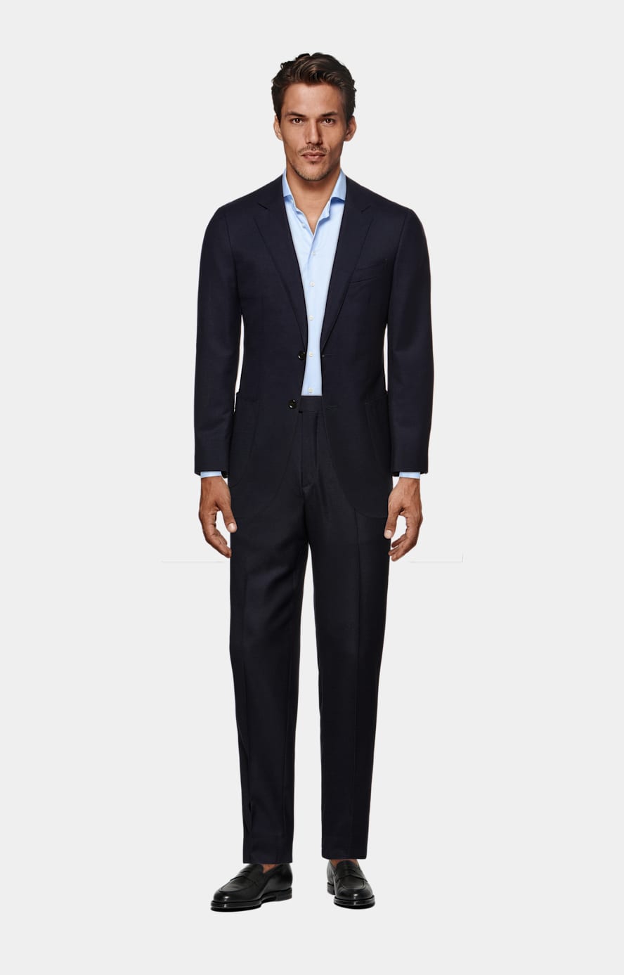Light Blue Houndstooth Houndstooth Tailored Fit Shirt