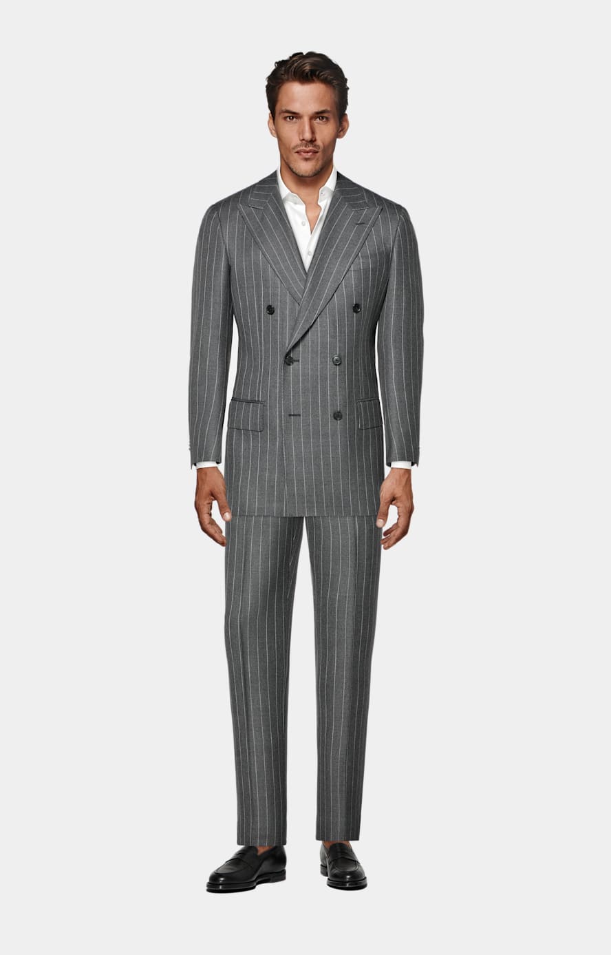 Abito Milano grigio a righe tailored fit
