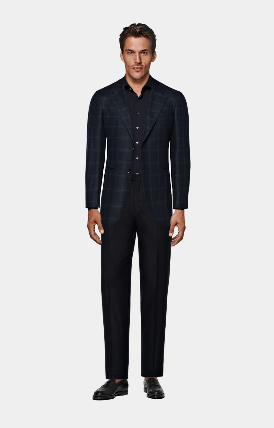 Navy Poplin Tailored Fit Shirt